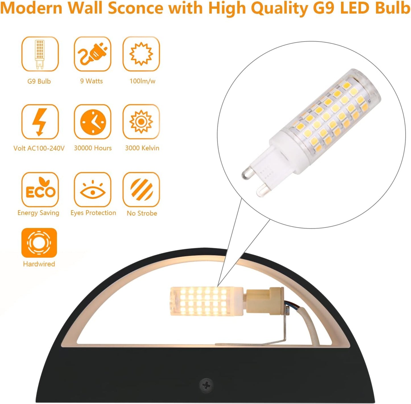 Elegant Black LED Wall Light